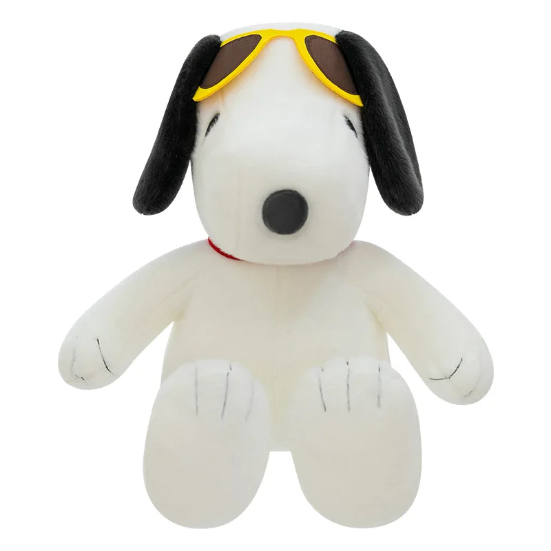 Kawaii Plush Toy Snoopy Stuffed Doll Cute with Sunglasses Cartoon Dog Plushie Kids Birthday Gift for Children Soft Filled Doll