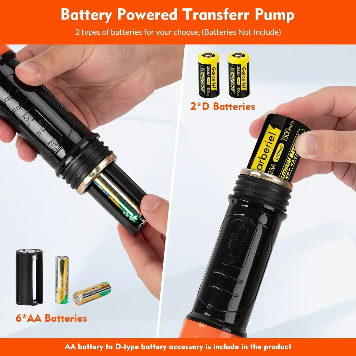 EAFC Car Transfer Pump Battery Powered Fuel Oil Pump Control Nozzle Portable Handheld Liquid Transfer Pump For Gas Diesel Pump