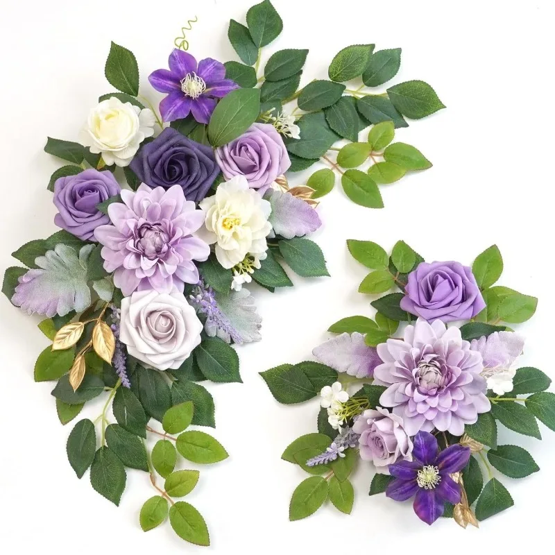

2PCS Artificial Flowers Decorations Wedding Flowers Banquet Party Reception Entrance Welcome Sign and Background Decoration