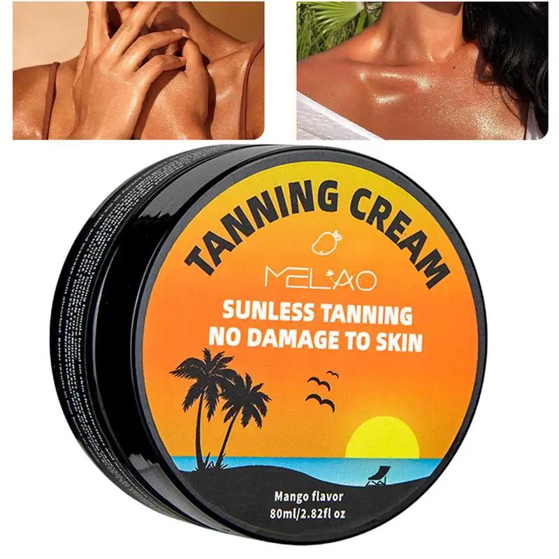 Summer Self Tanning Deep Dark Suntan Quick Cream Men Women Beach Self Care Brown Tan Cream Bronzer Body Tanning Accelerator