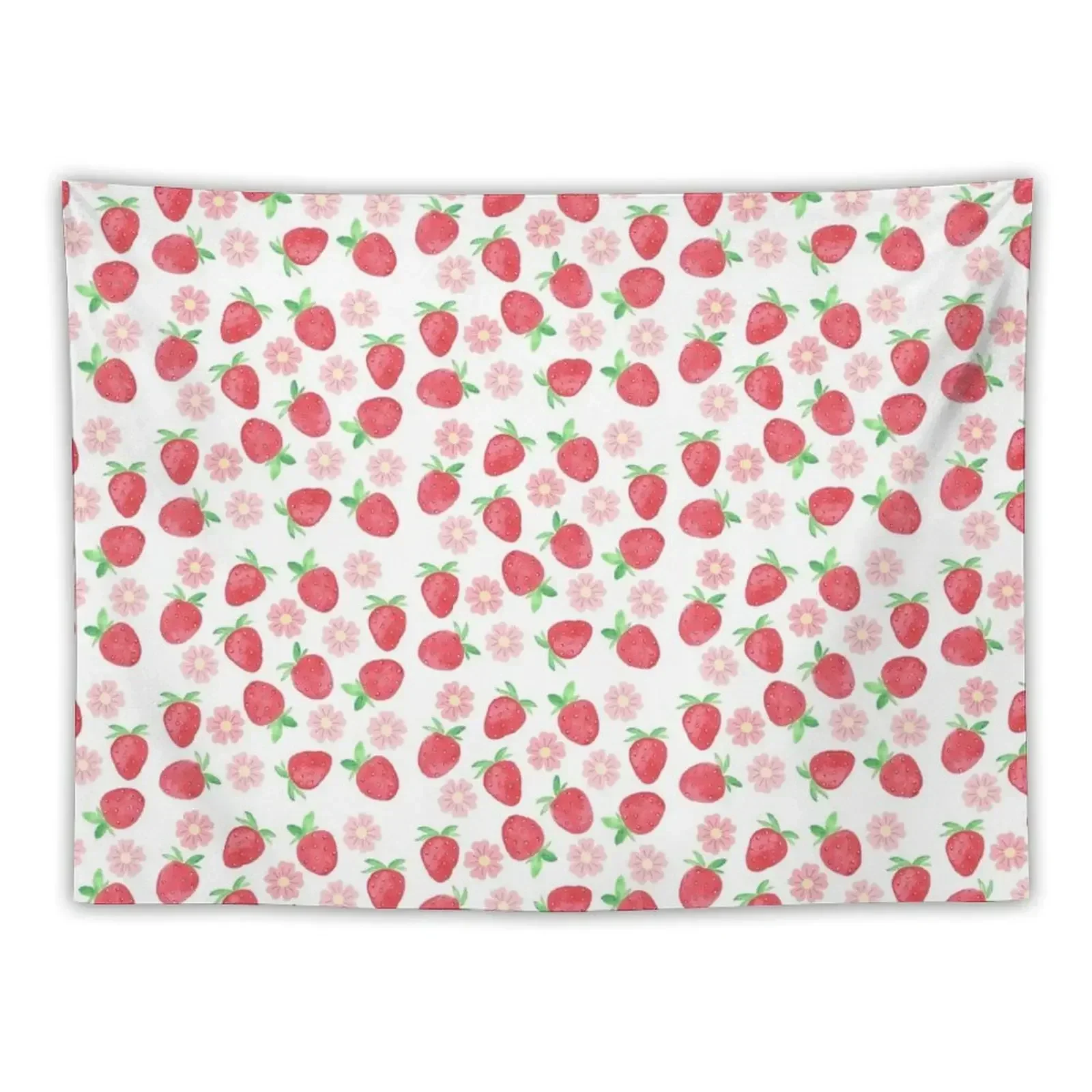 

Strawberry floral pattern Tapestry Custom Room Decor Cute Tapestry