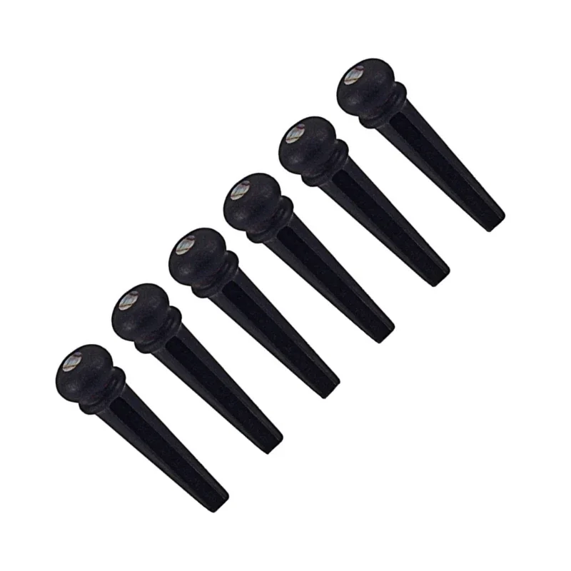 6Pcs Fixed Vertebra Guitar Bridge Pin Ebony Wooden Guitar Bridge Pin Replacement Acoustics Guitar Pegs Easy to Use