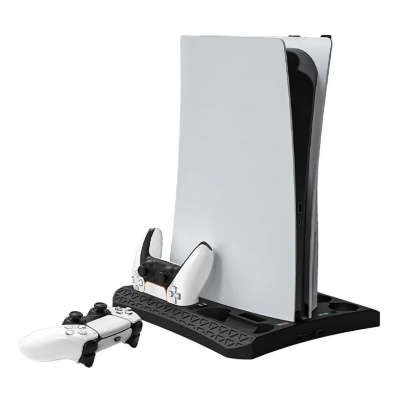 Space Saving Consoles Stand With Builts In Coolers, Controller Charger Game Holder for P5 Consoles Stand Storage