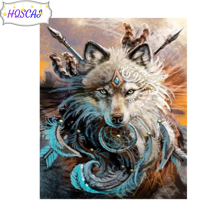 Diamond Painting Wolf animal bow and arrow Full Square /round DIY Diamond Embroidery Rhinestones Mosaic Cross Stitch Home Decor