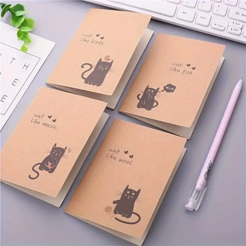 10pcs Small Cute Kraft Pocket Notebook, 64K 16-Sheet Blank Mini Journal Memo Notepad For Student Traveler School Supplies