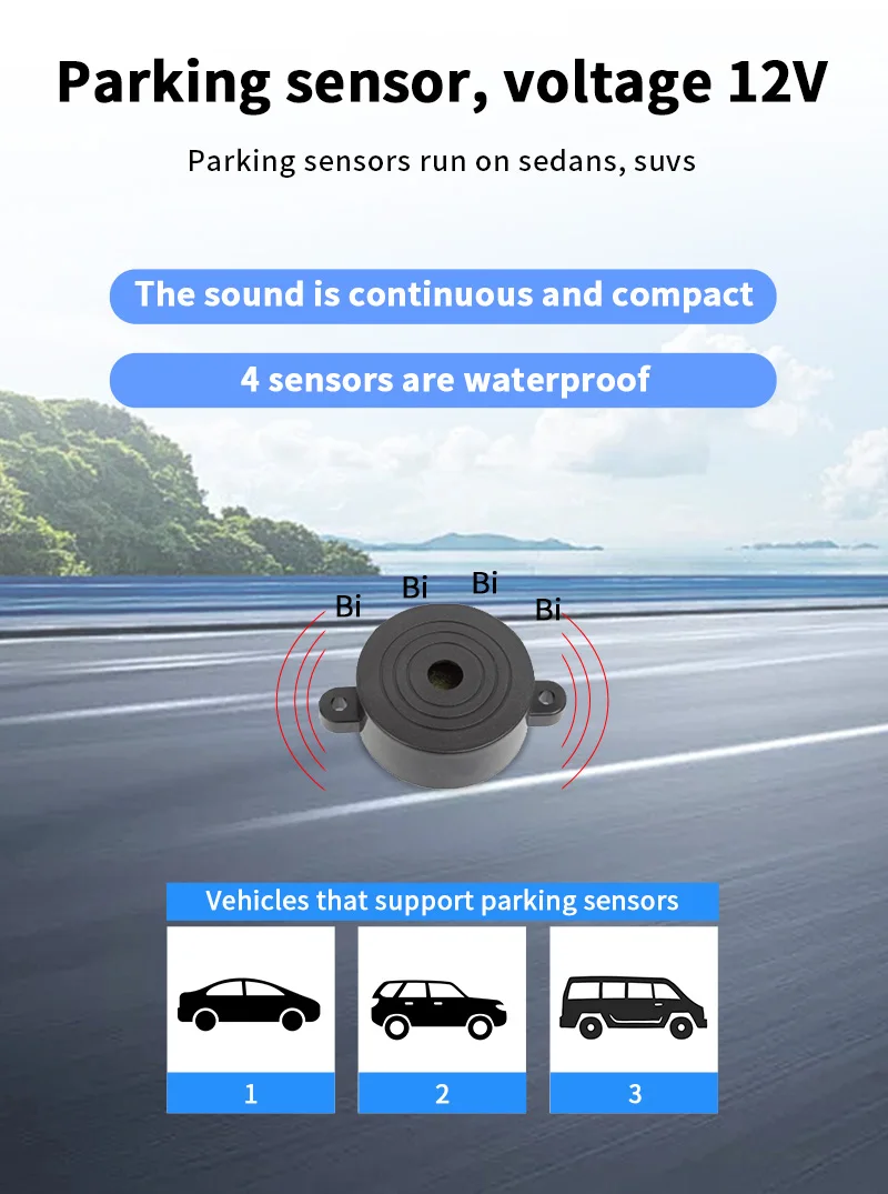 Rückfahrsensor-System mit 4 Wasserdichten Sensoren 22mm AHD/CVBS-Kompatible Anzeige Auto-Sicherheitsradar für Fahrzeuge, LKWs, Vans, Wohnmobile – Detail 7