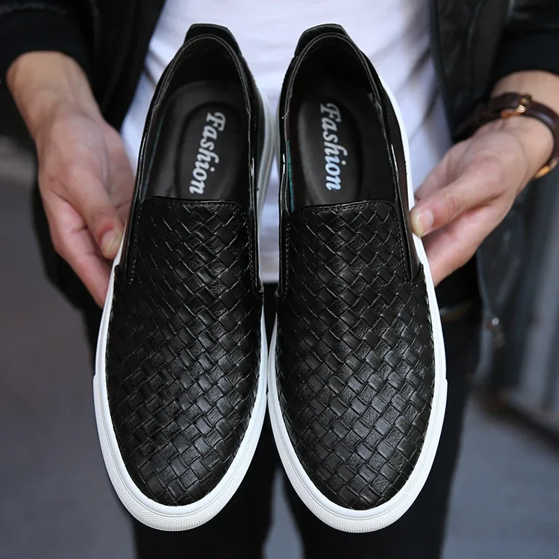 Men Oxfords Genuine Leather Men\'s Casual Shoes Luxury Brand Fashion Breathable Shoe Hand Woven Shoes Antiskid Simple Shoes