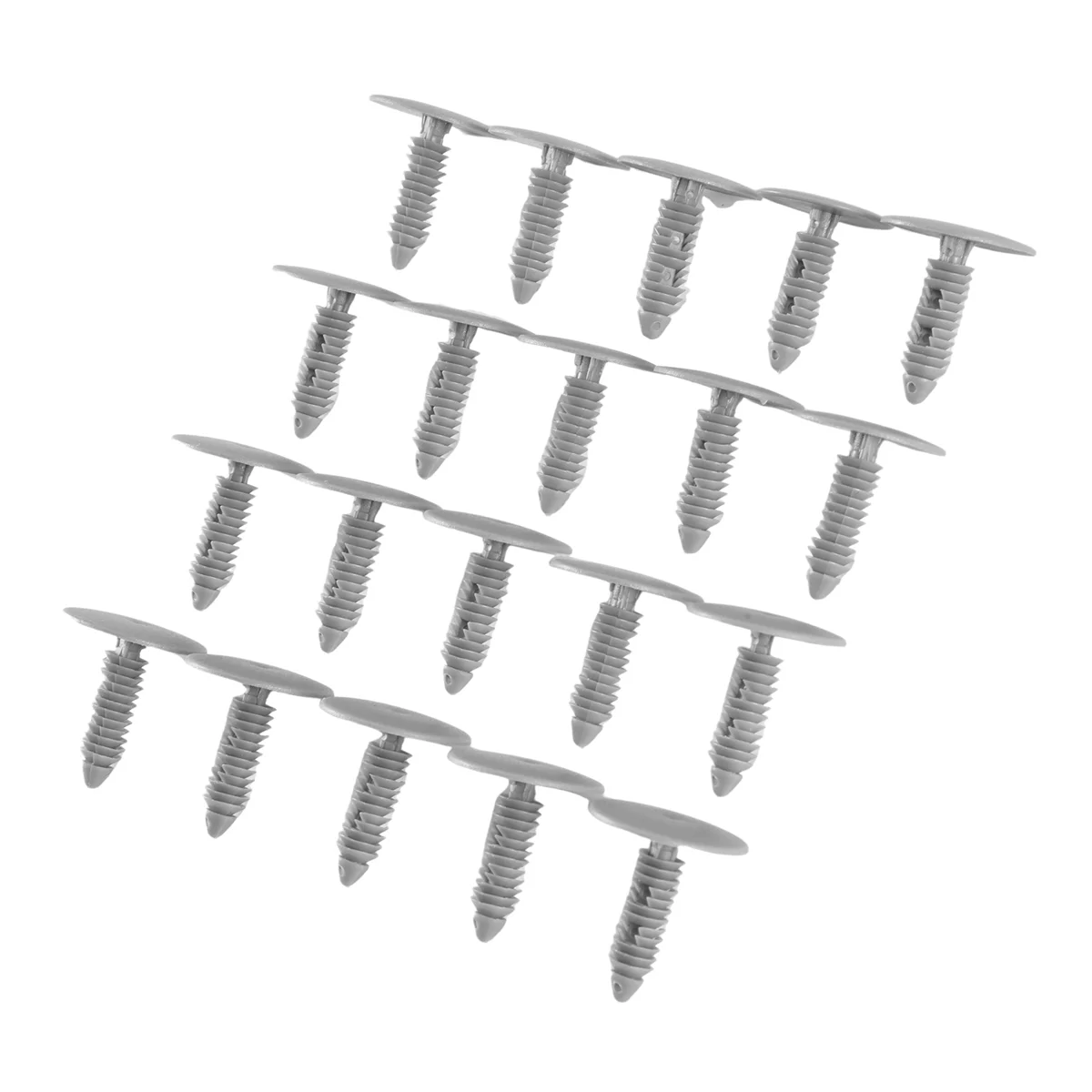 20 Pcs Gray Plastic Car Trim Clips Rivet Fastener 6mm Hole 26mm Head