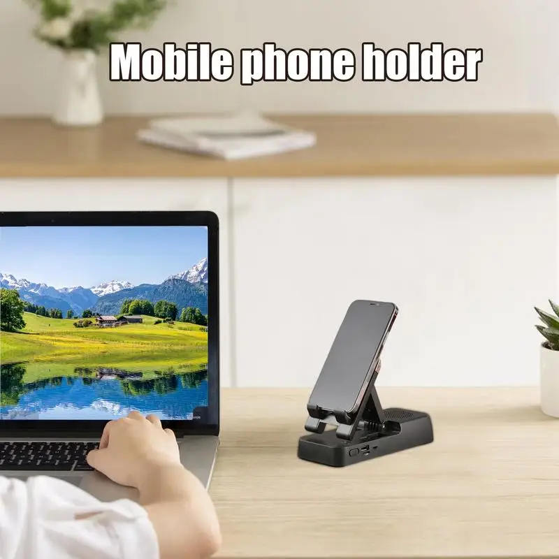 Suporte de telefone celular sem fio portátil suporte de telefone com alto-falante anti-deslizamento suporte de celular ajustável dobrável móvel