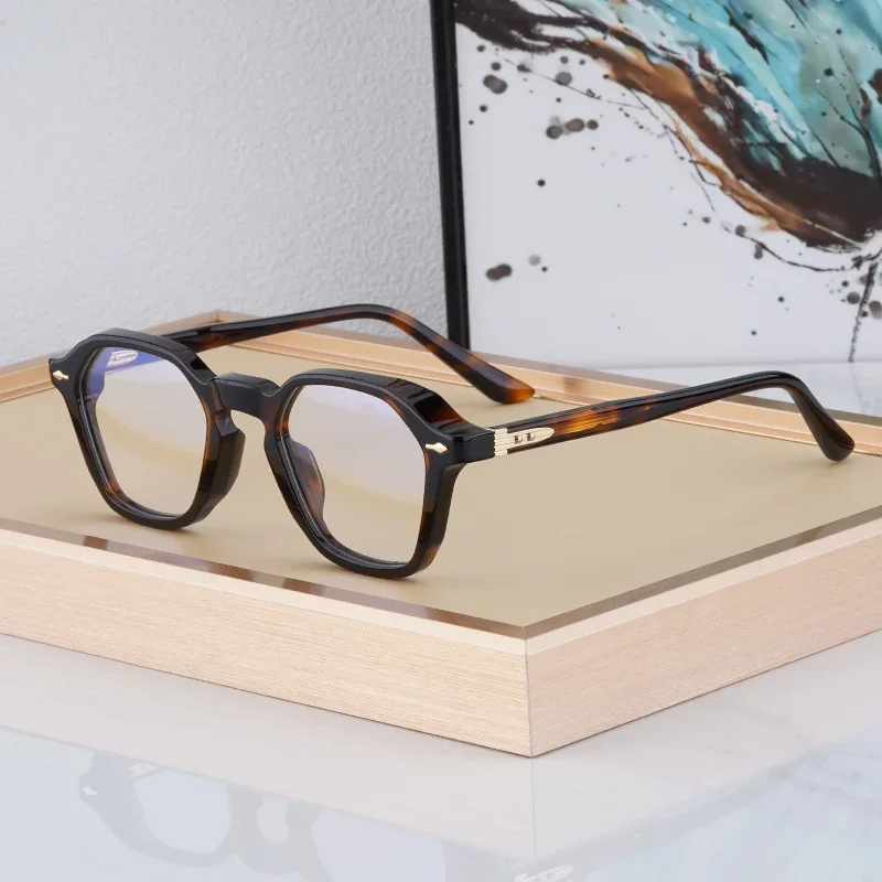 

Acetate Glasses Frames Handmade Oval Round Men Vintage Rivet Eyeglasses Frame Women 2025 New Designer Brand Eyewear