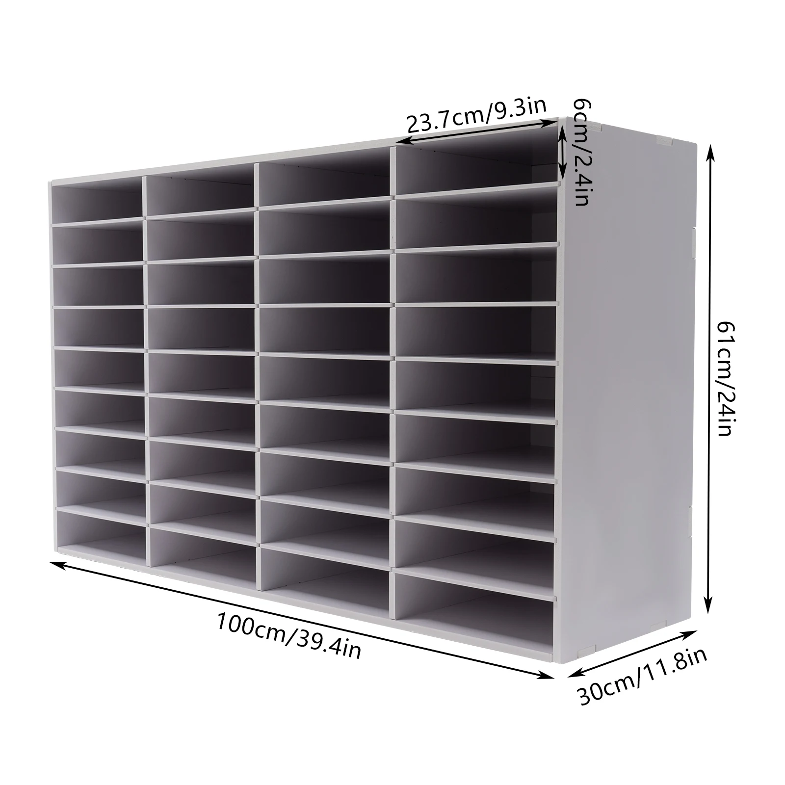 Desktop File Organiser with 36 Compartments, 176 lbs Load Capacity, PVC Board Construction, Scratch and Moisture-Resistant,
