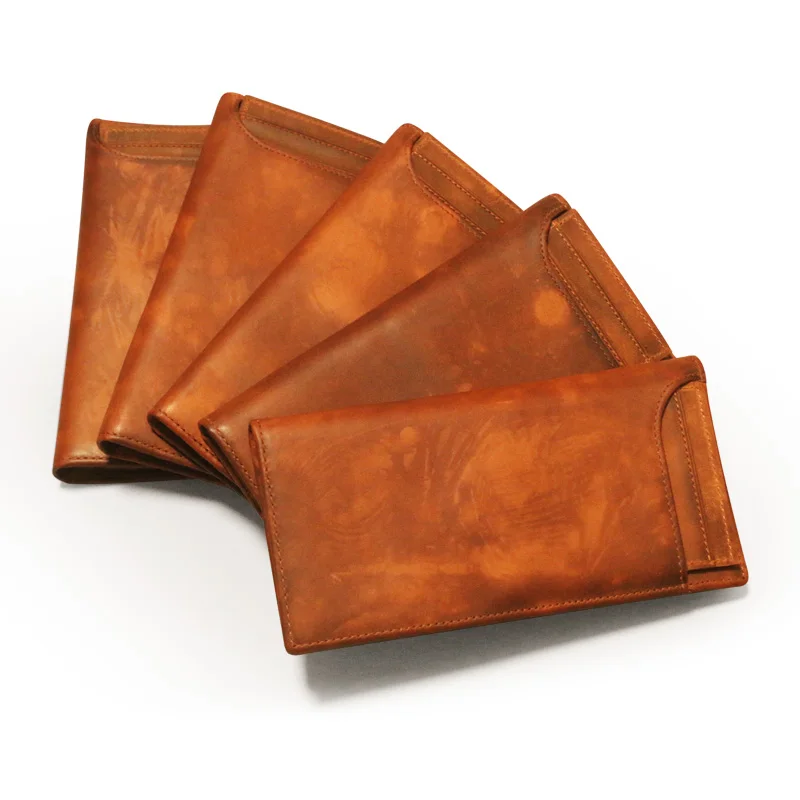 New Crazy Horse Hide Men's Wallet Long Multi-function Fashion Casual Draw Card Wallet Card Holders for Men Cardholder Bags