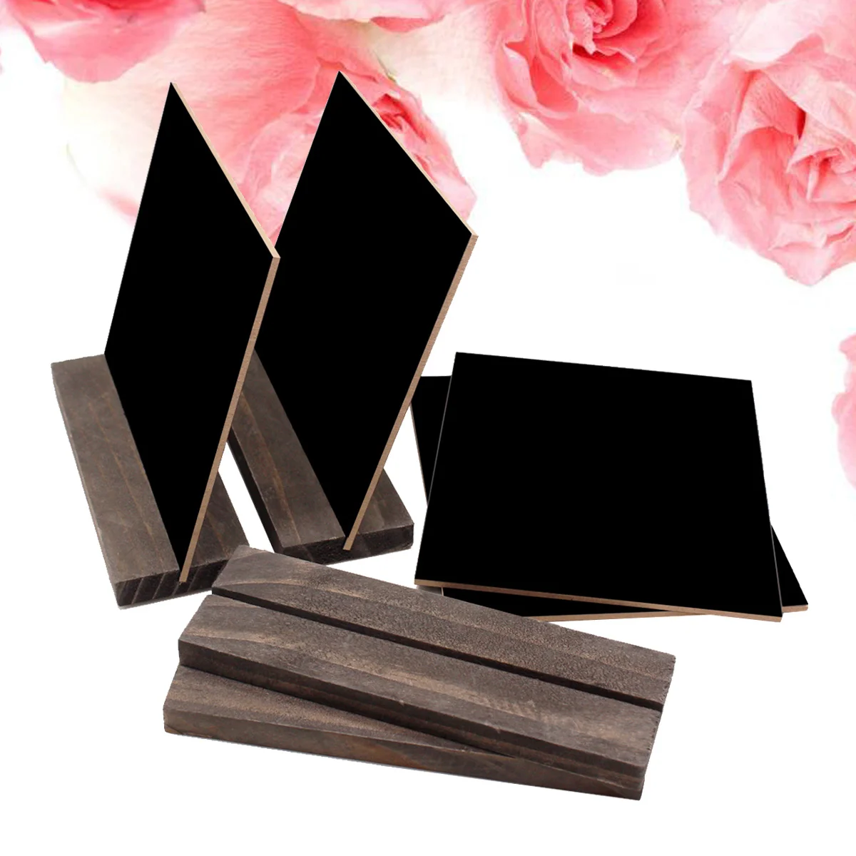 4 pcs Double-Sided Blackboard With Solid Base For Home Kitchen Wedding Party Decoration Mini Writing Board Blackboard Display