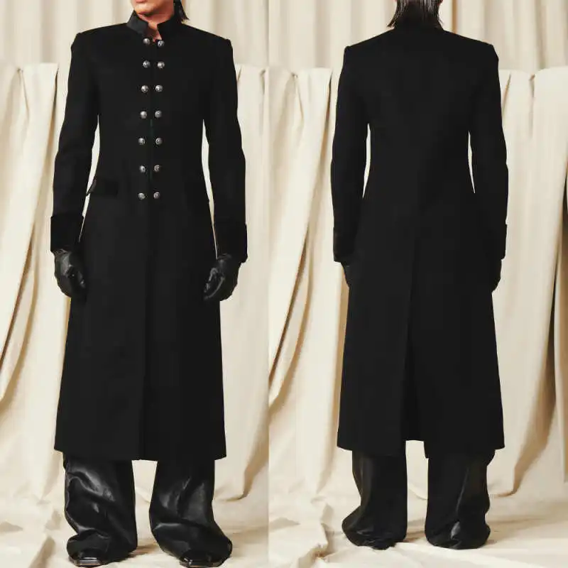 

Fashion Men Overcoat 1 Pieces Wool Blazers Stand Lapel Double-breasted Formal Occasion Banquet Customized trajes para hombre