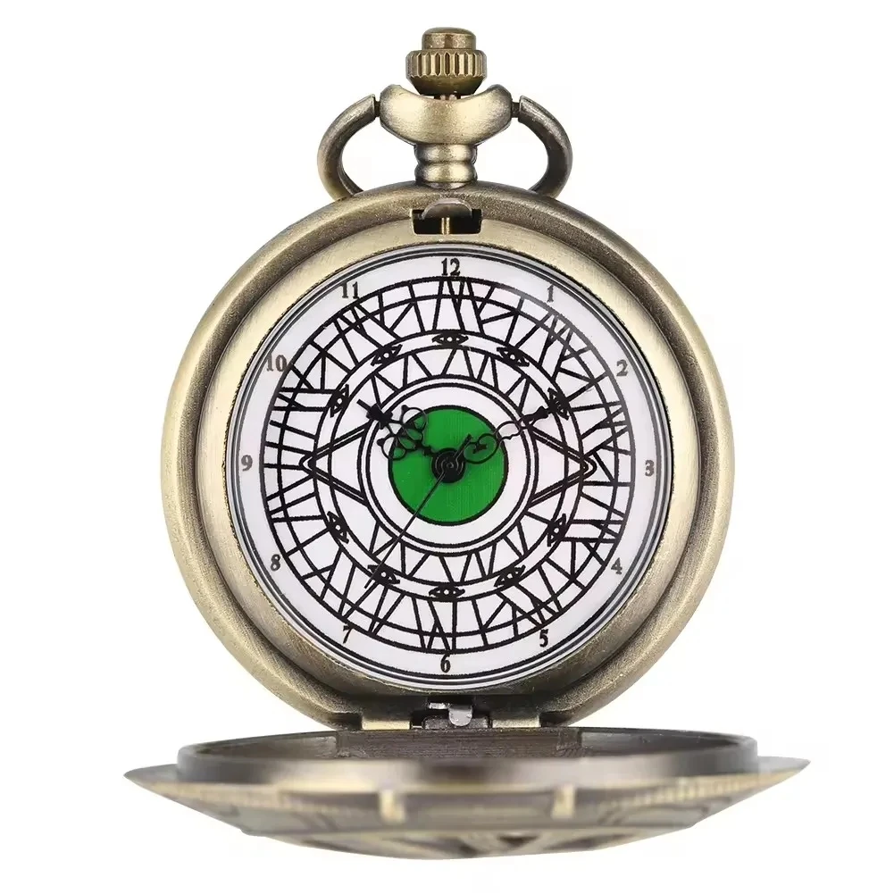 10 pz/lotto Creativo Vintage Hollow Eye Ciondolo Orologio Al Quarzo Souvenir Maglione Catena Donna Uomo Orologi Da Tasca Con Regalo di Personalità