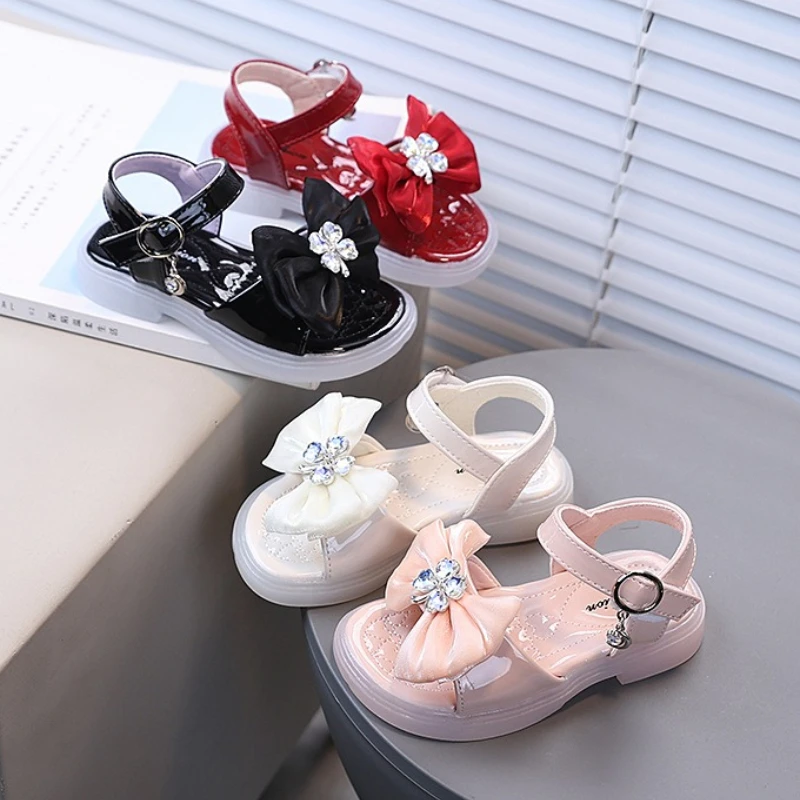 Summer Fashion Princess Sandal 2026 New Korean Style Child Soft Shoes French Bowknot Girls Anti-slip Party Versatile Sandals