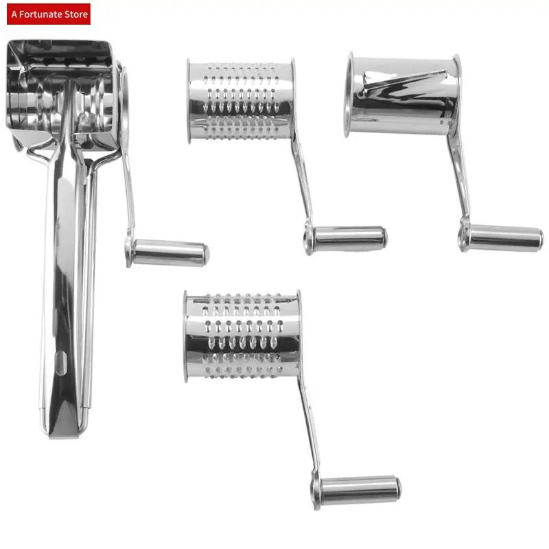 Rotary Cheese Grater Vegetable Slicer Shredder And Grinder With 4 Interchangeable Stainless Steel Grums-A78G