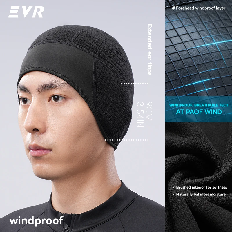 Fotografia 4: Gorro de Ciclismo de Inverno EVR, à Prova de Vento, Térmico, com Cobertura para as Orelhas, Quente e Respirável, Unissex, para Bicicleta de Estrada, MTB e Ciclismo.