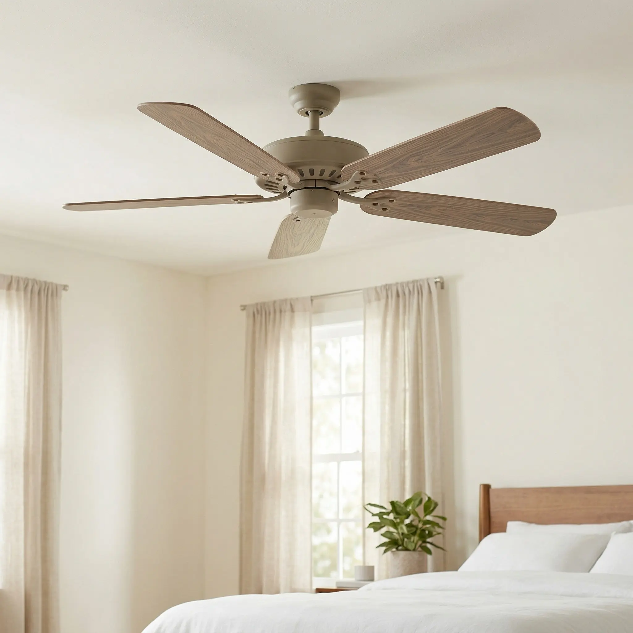 Universal Plastic Ceiling Fan Blades Replacement Sleek Wood Grain Finish Enhanced Strength Low Noise Efficient Airflow for Home