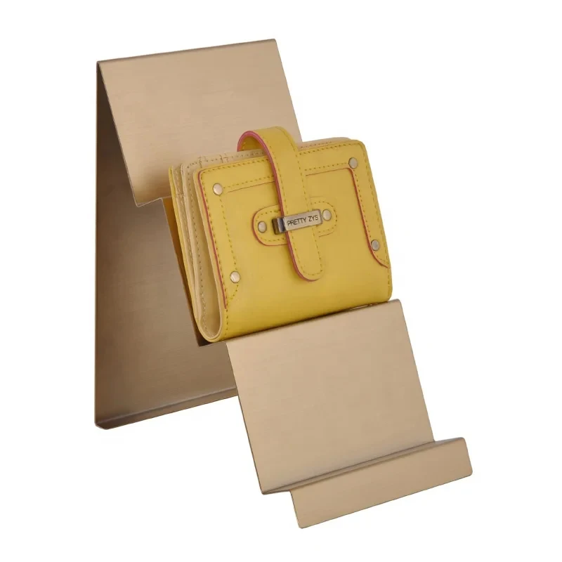 custom.Customized Bag Store 3 Tiers Metal Countertop Table Leather Coin Purse Rack Wallet Display Stand Holder
