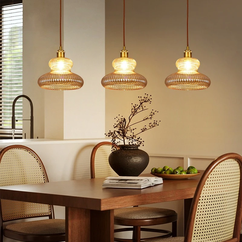 Italian Minimalist LED Pendant Lights Restaurant Teahouse Bar Counter Illumination Hanging Lamps Cafe Vintage Glass Chandeliers