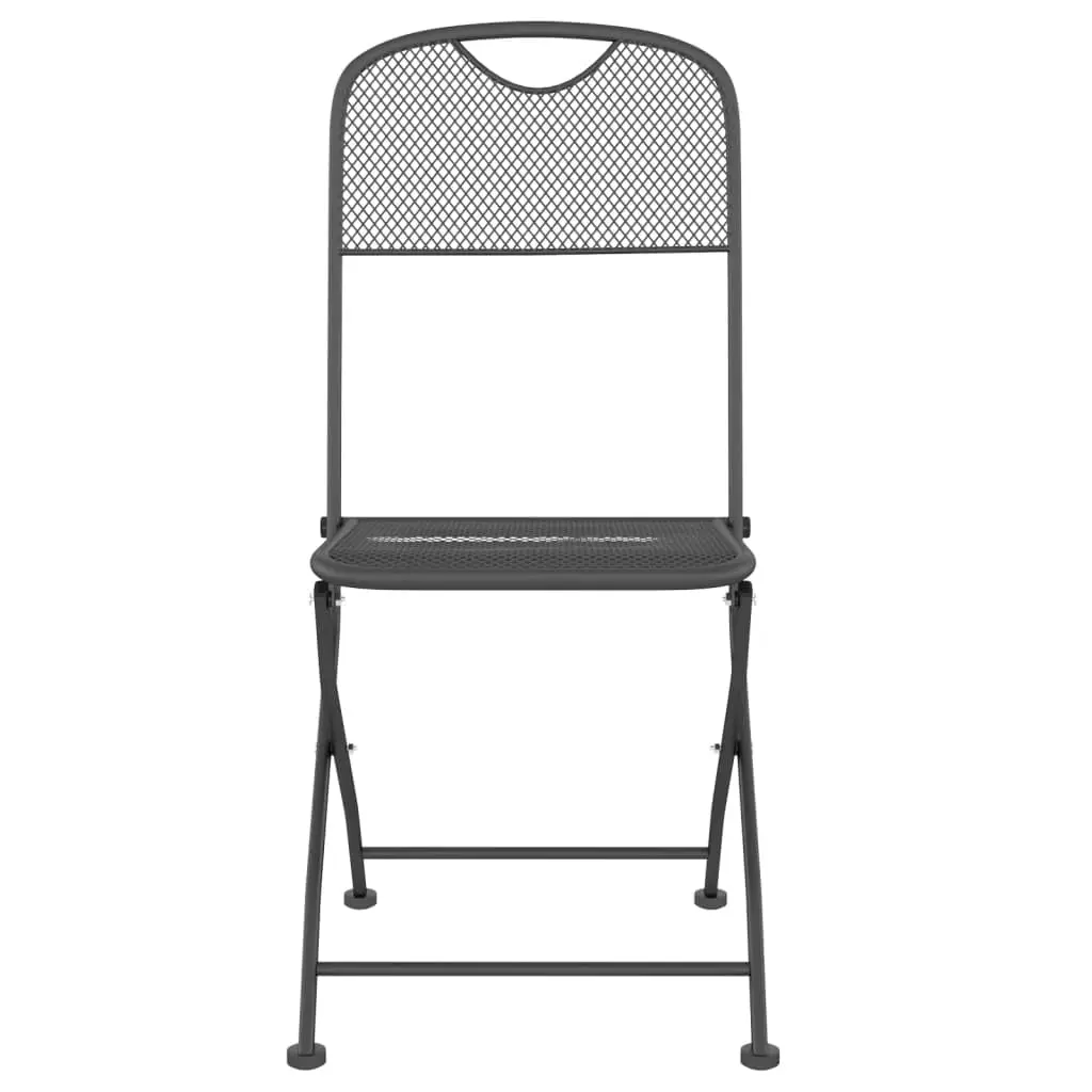 #Folding Patio Chairs Outdoor Furniture Sect Expanded Metal Mesh Anthracite Balcony Front Porch