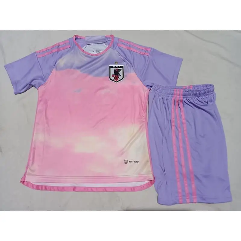 2023 Japan National Team Pink Sports Women\'s Football Big Wings Children\'s Outfit Football Suit Home and Away Team Kit