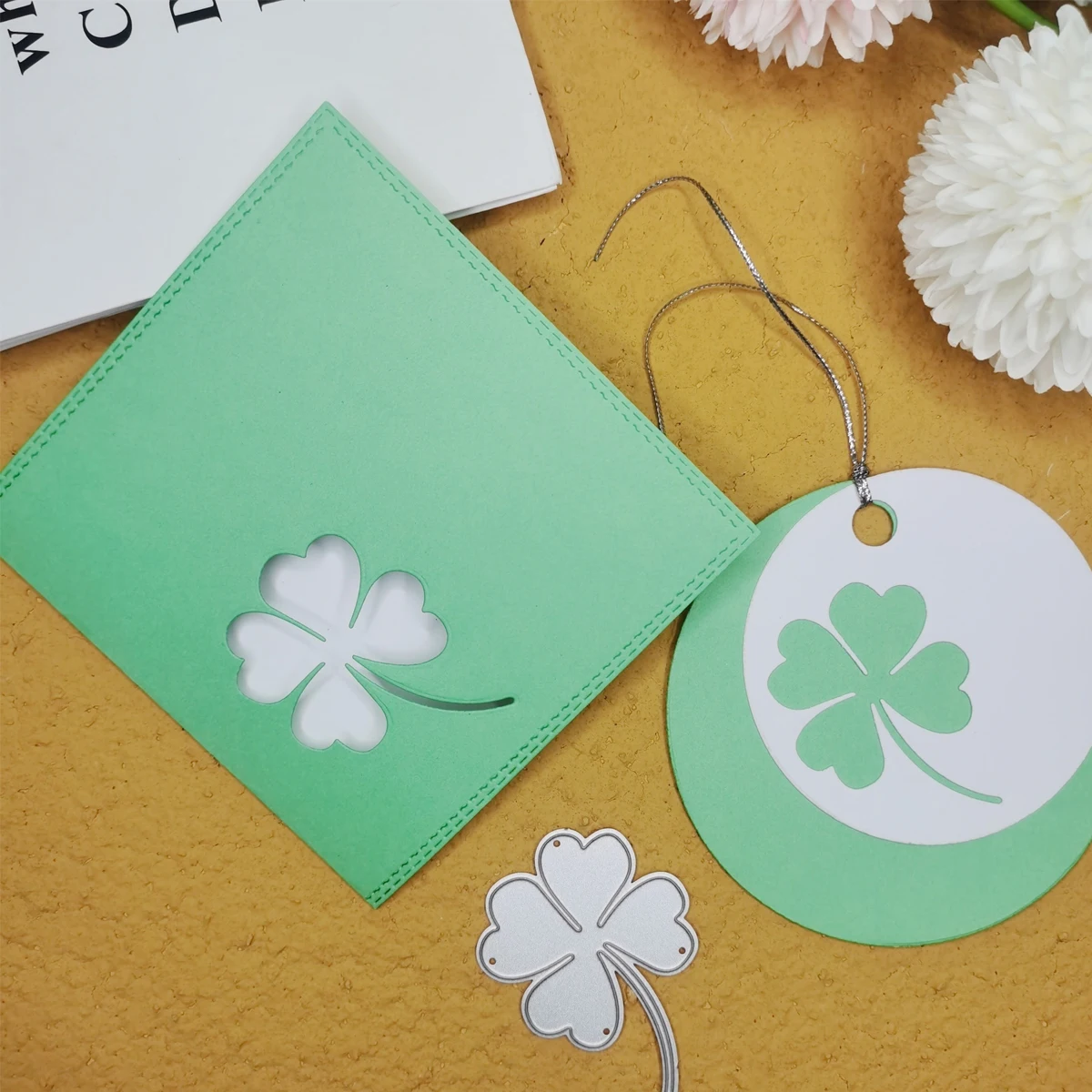 Lucky Clover Bookmarks Leaf Greeting Card Scrapbooking Embossing DIY Carbon Steel Mold Crafts Cutting Dies 2024 New Arrivals