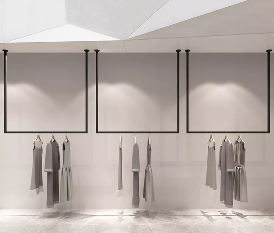 Clothing store ceiling hanging clothes hanger hanger hanging on the wall clothing display rack