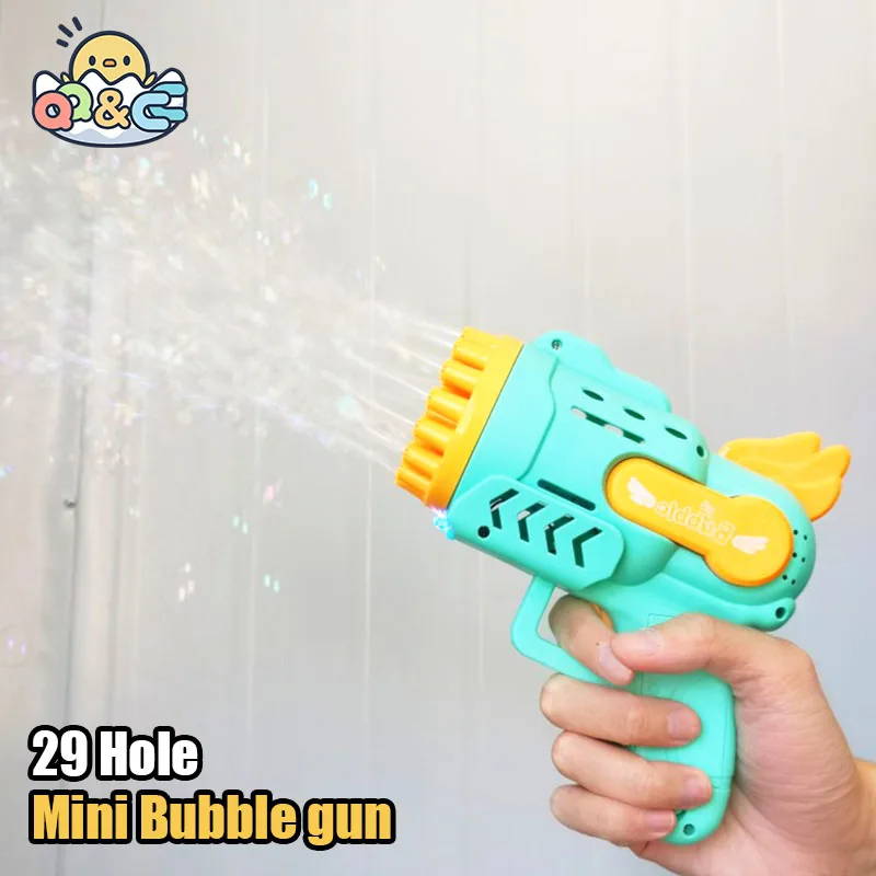 

Electric Automatic Soap 29 Hole Bubbles Machine Bubble Gun Kids Portable Outdoor Party Toy LED Light Blower Toys Children Gifts