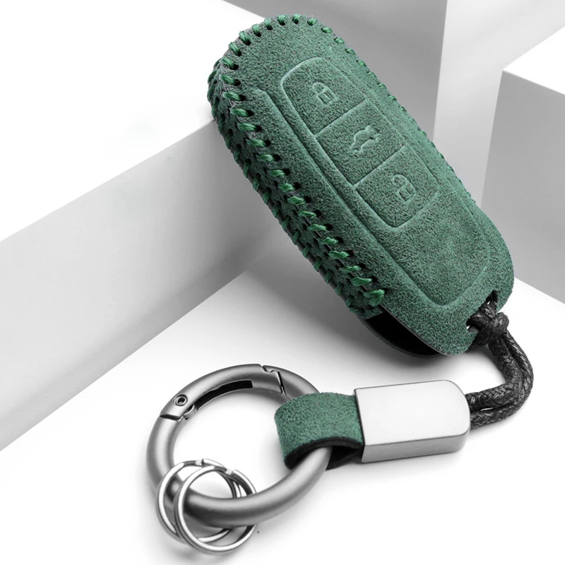 

Suede For Audi A6 A4 A5 A7 A8 C8 Q8 8S 8W Q7 B9 4M S5 S4 S7 D5 TT TTS TFSI E-Tron Leather Car Key Case Fob Keychain Accessories