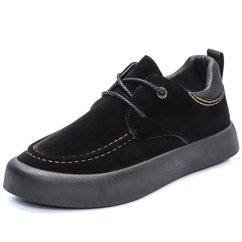 Mens Business Casual Shoes British Style Leather Lace Up Loafers Comfortable Non-Slip Work Shoes Fashion Office Derbies Footwear