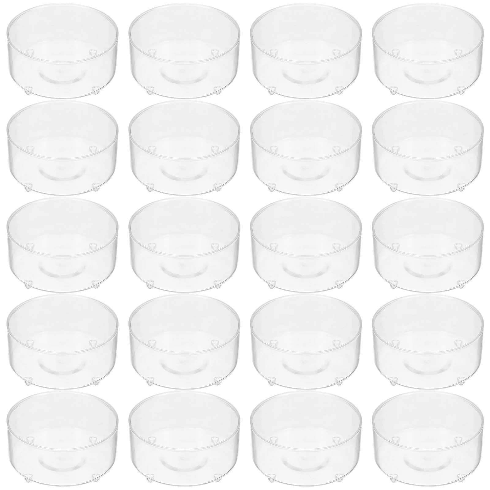 100 Pcs Clear Cup Pillar Candles Holders Small Tea Light Cups Heat Resistant Premium Material Steady Base Suitable Various Sizes