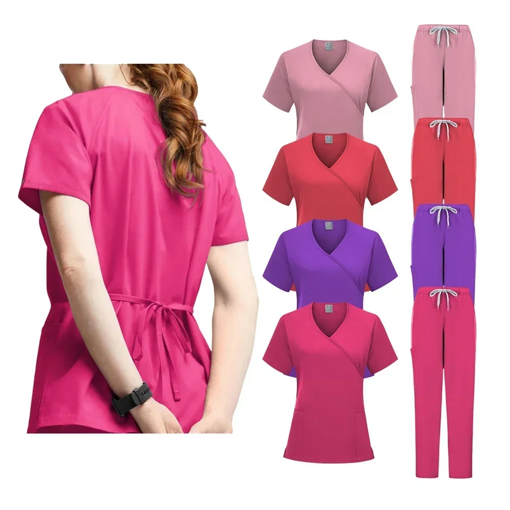 Ospedale generale Scrub top donna dentista uniforme da lavoro infermiera Scrub uniformi ospedale abbigliamento da lavoro salone di bellezza farmacia vestiti