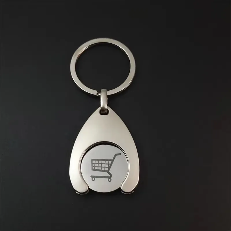 Ouyuan Dollar Metal Token Keychain Small Gift Supermarket Shopping Cart Token Party Gift, Practical Gift