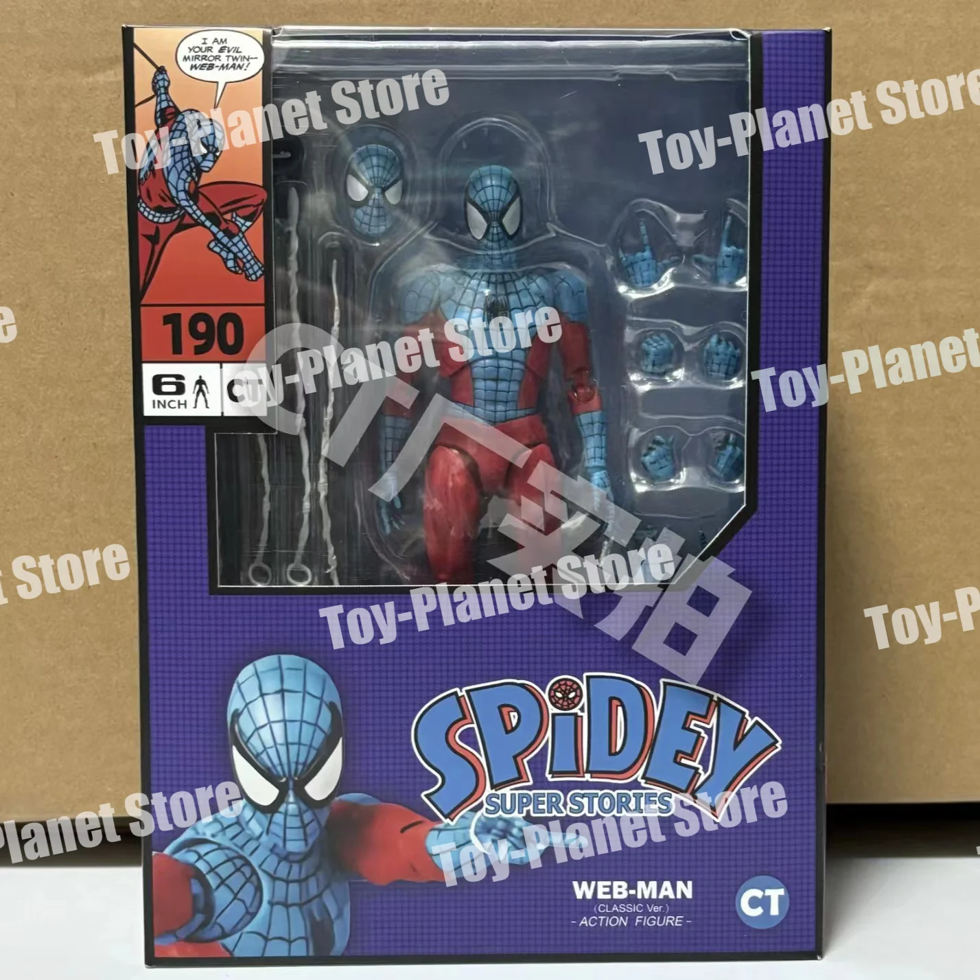 New Ct Toys Spiderman Web-Man Mafex 190 Spidey Super Stories Webman Classic Ver 185 Anime Action Figure Model Figurine Gift Toys