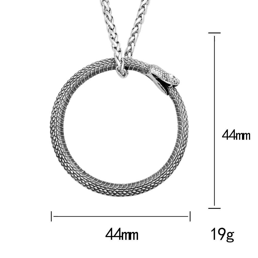 بسيطة خمر Ouroboros قلادة الشرير الهيب هوب الفولاذ المقاوم للصدأ الأفعى قلادة للرجال النساء هدايا مجوهرات الأزياء دروبشيبينغ