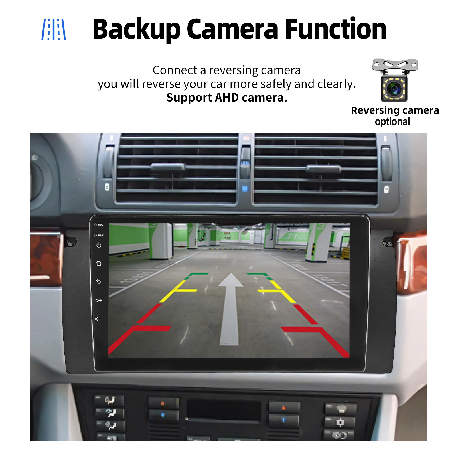 ESSGOO Android 15 9 Zoll IPS Touchscreen Display Apple CarPlay Android Auto Autoradio GPS Navigation USB Spiegel Link Lenkradfernbedienung WIFI Bluetooth FM ASP Geteilter Bildschirm Für BMW 5er E39 X5 E53 7er – Detail 20