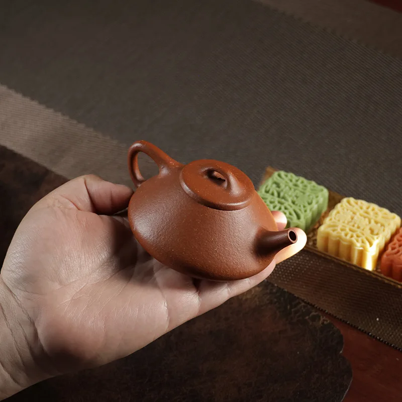 Zisha pot raw ore Seiko semi-handmade Huanglong Mountain red downhill mud stone smelting scoop, teapot 150ml