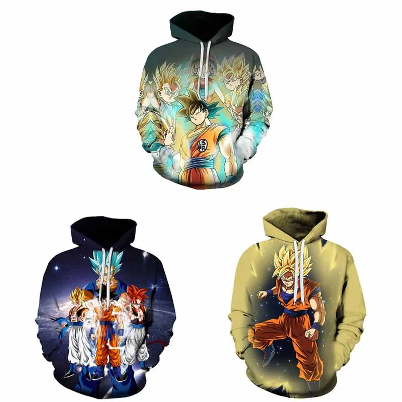 Dragon Ball Kawaii Cartoon Kakarotto Vegeta Iv Son Goku Broli Casual Loose Sweatshirt Hoodie Cute Hooded Sweater