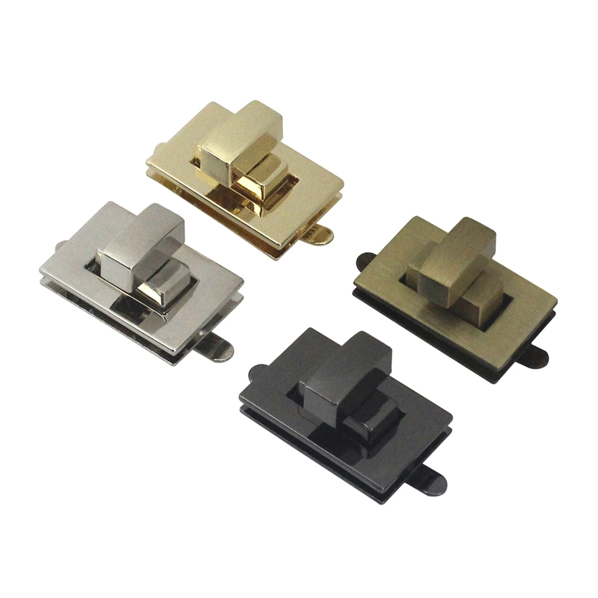 Picture: 1x Metal Square Tiny Bag Turn Lock Twist Lock Clasp Leather Craft Women Bag Handbag Shoulder Bag Purse DIY Hardware 1-1/16