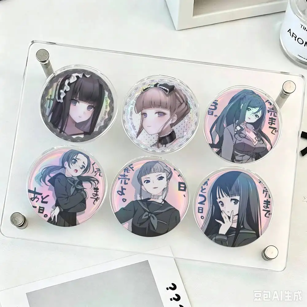 Nemu Manaka Heroes Euphoria EuphoriaVN  Round Badge Game Figure Button Pin Tinplate Brooch Clothes Bag Accessories Friends Gift