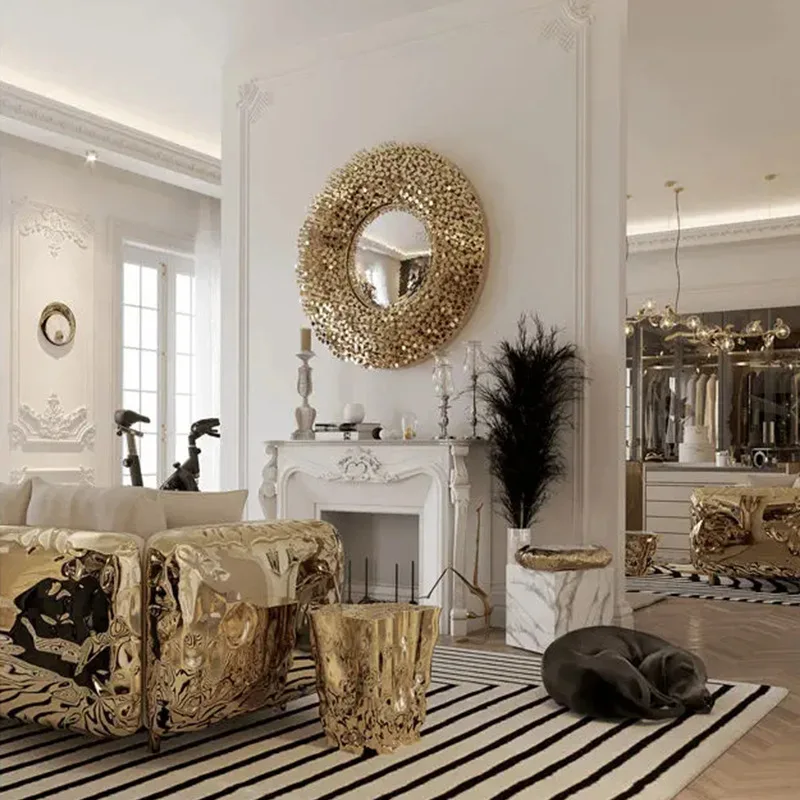 Table de salon mobile simple et moderne de luxe léger