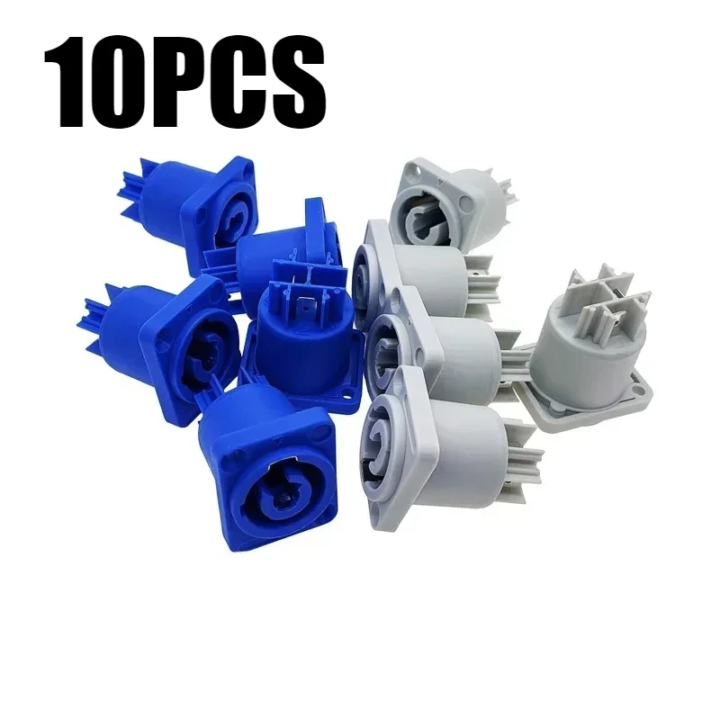 10pcs Powercon Connector 3 Pins 20A 250V Power Speaker Panel Socket Female For LED Screen Stage Lighting