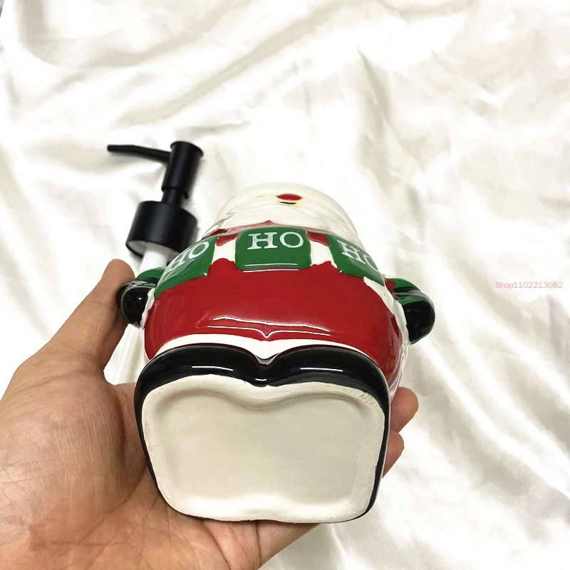 Exquisite Bathroom Soap Dispenser Handpainted Cute Santa Claus Porcelain Lovely Decoration Collectible European Style