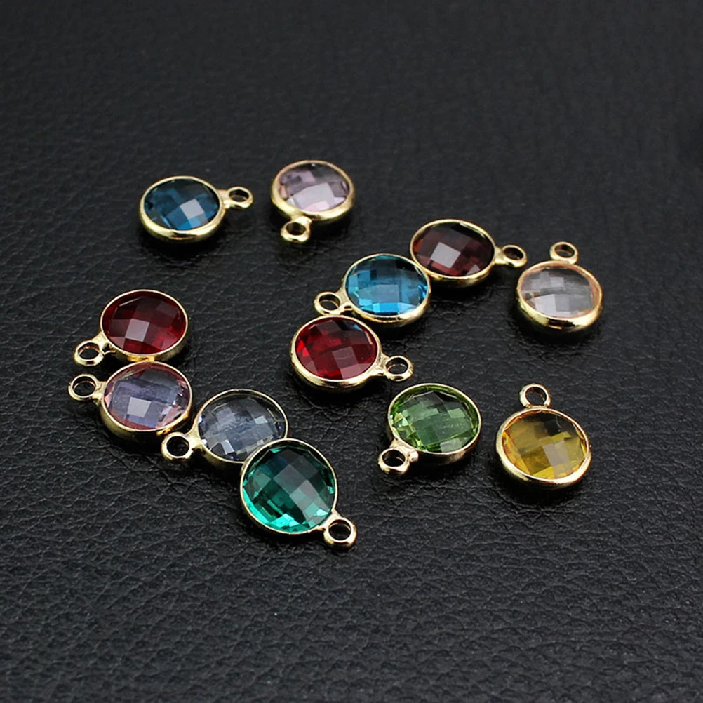 

12 Pcs Crystal Pendant Accessories Alloy Multi-faceted Charm DIY Jewelry Making Bracelet Charms Creative Project
