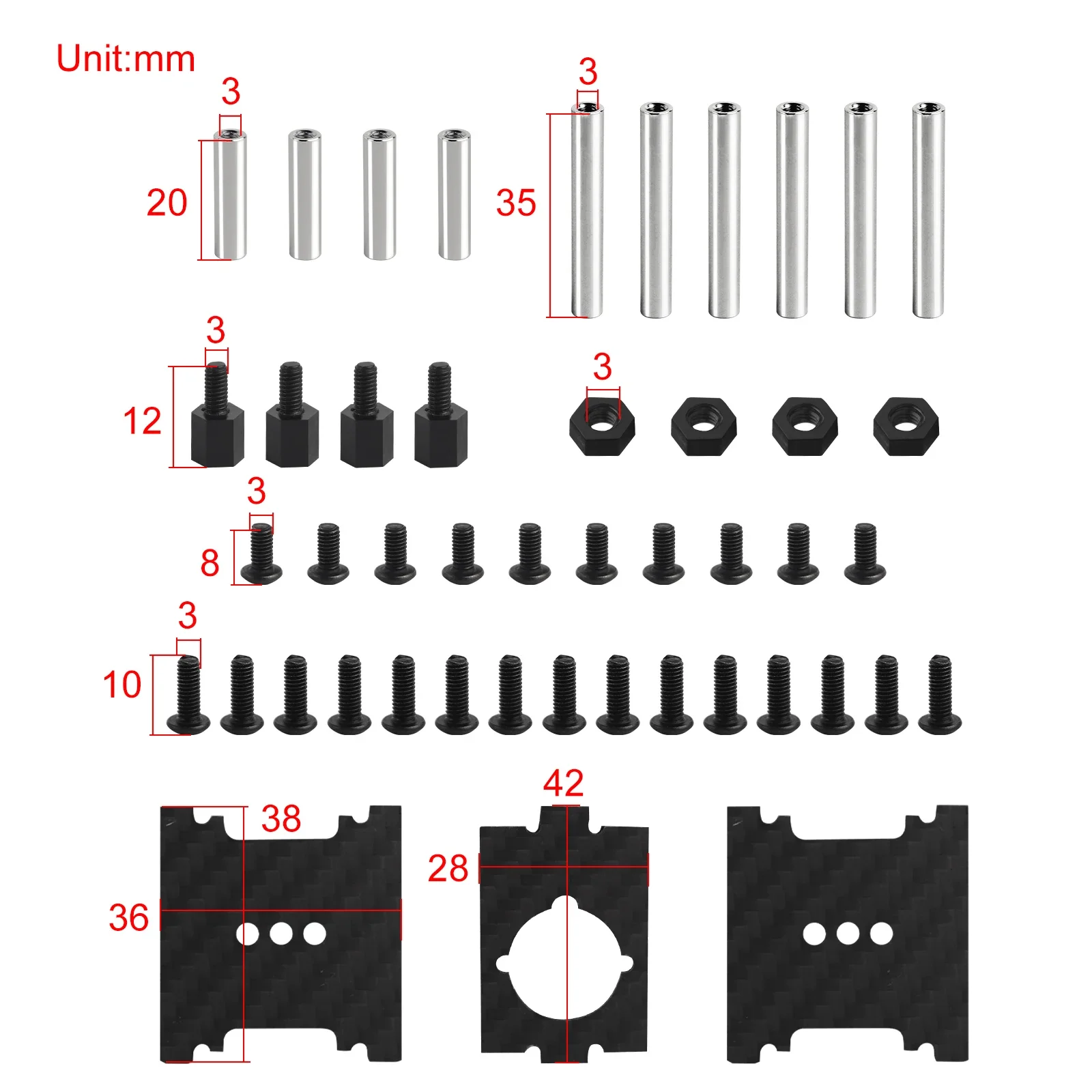 Kit rangka FPV serat karbon Mini 210mm 210, Kit rangka Quadcopter Mini untuk LS-210 QAV210