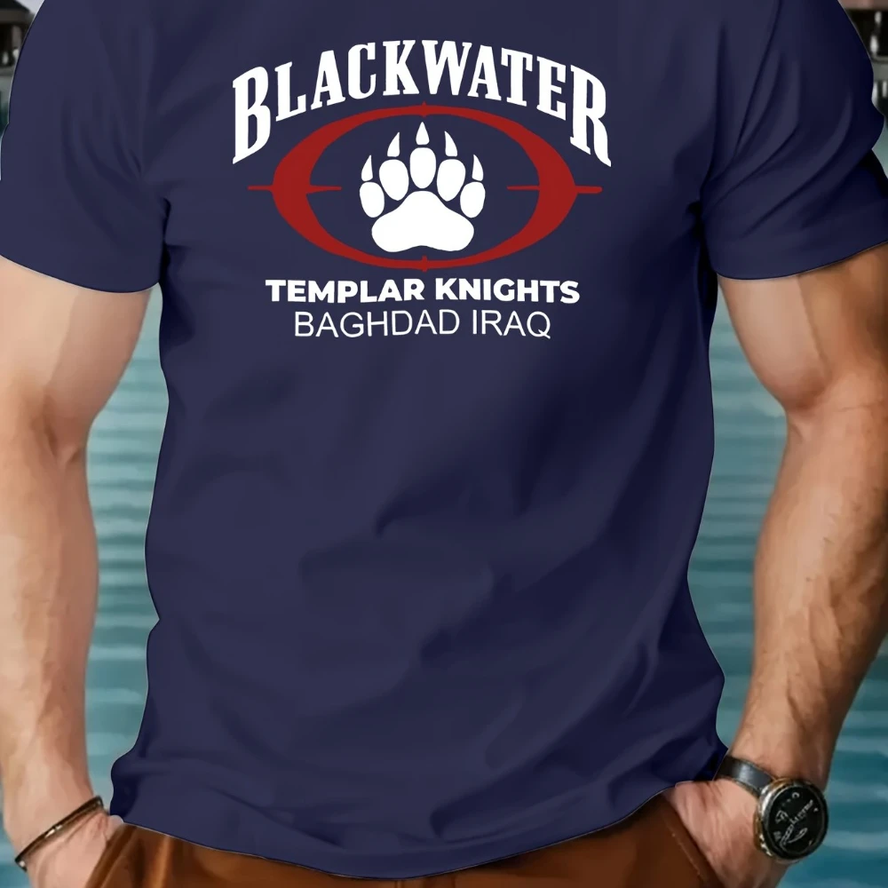 2026 Target Paw‑Print Emblem Letter Printed T‑Shirt Unisex Men Tactical‑Style Cotton Short‑Sleeve Streetwear Casual Tee