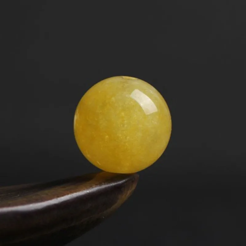 4A Natural Yellow Chalcedony Single Bead DIY Beads Crystal Jewelry Making