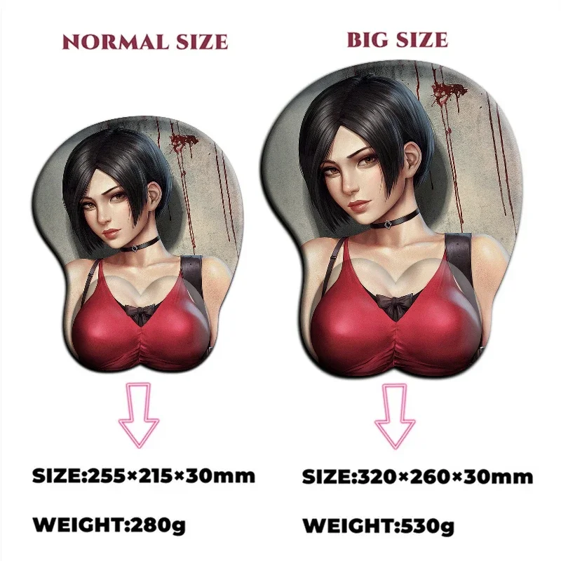 

Ada Wong Sexy Girl Boobs Gaming Mousepad Cute Kawaii Anime Mouse Pad 3D Big Oppai Gamer Desk Mat